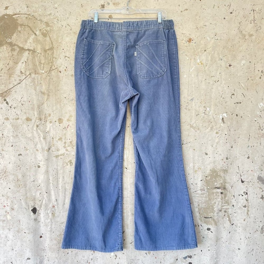 Vintage 60’s/70’s Baby Blue Levi’s 621 Corduroy Flare Pants 33” X 30” Fits To 36